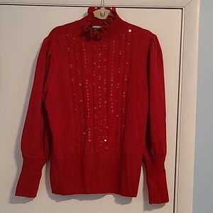 New York & Company women's XL Red sequined sweater.